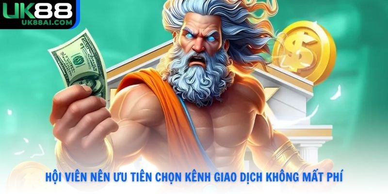 Hội viên nên ưu tiên chọn kênh giao dịch không mất phí